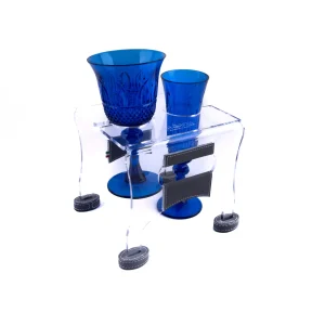Base Blocca Flute/Calici in Plexiglass con 2 Alloggi