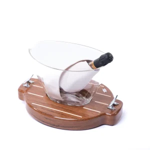 Base in Teak con Glacette